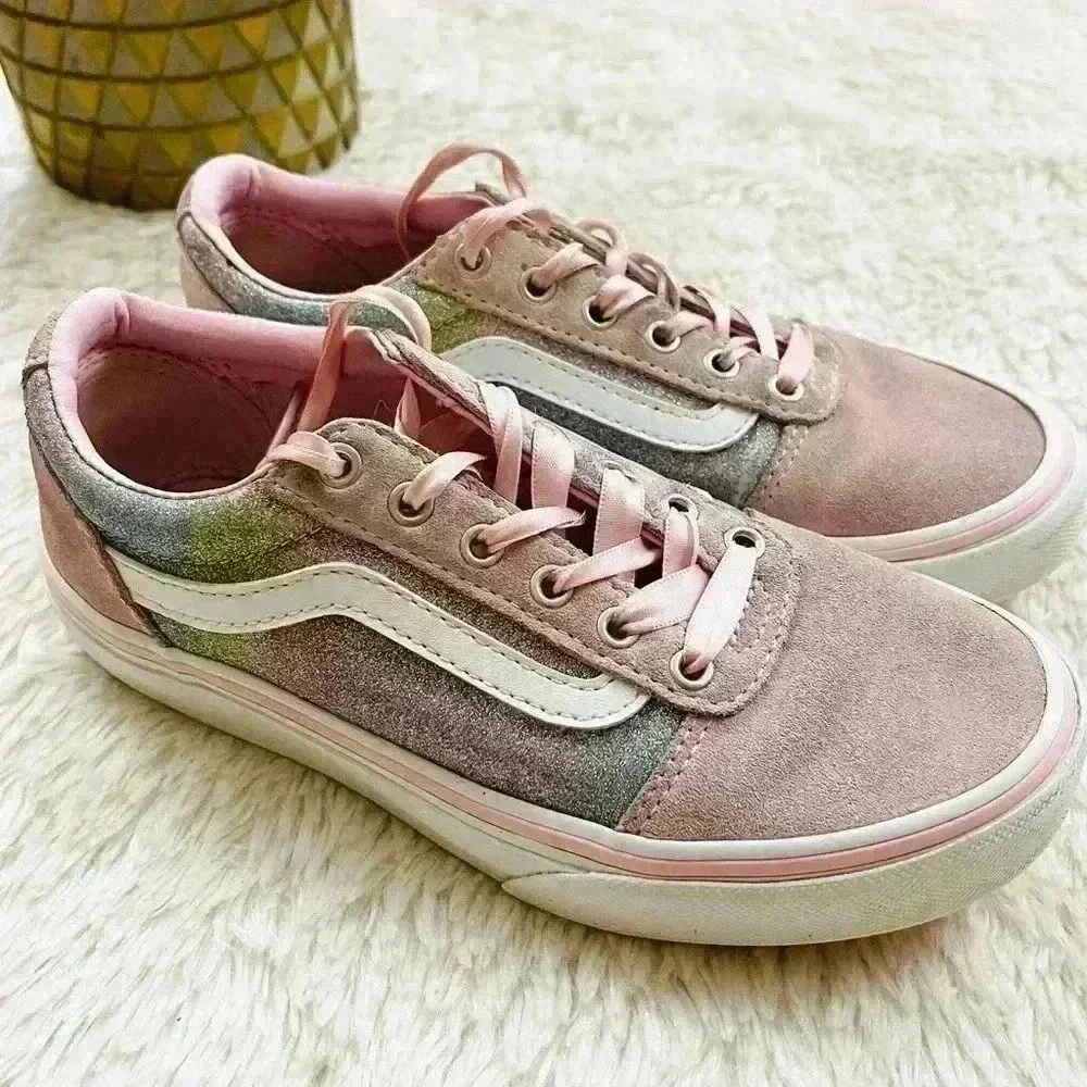 Vans Old Skool Powder Pink Glitter Pig Suede Skater Sneaker Shoe Size‎ Missy 1.0